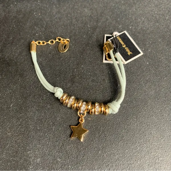 Juicy Couture B-Corded Friendship Bracelet Silver Pave Crystal Star Charm Bundle - Image 13