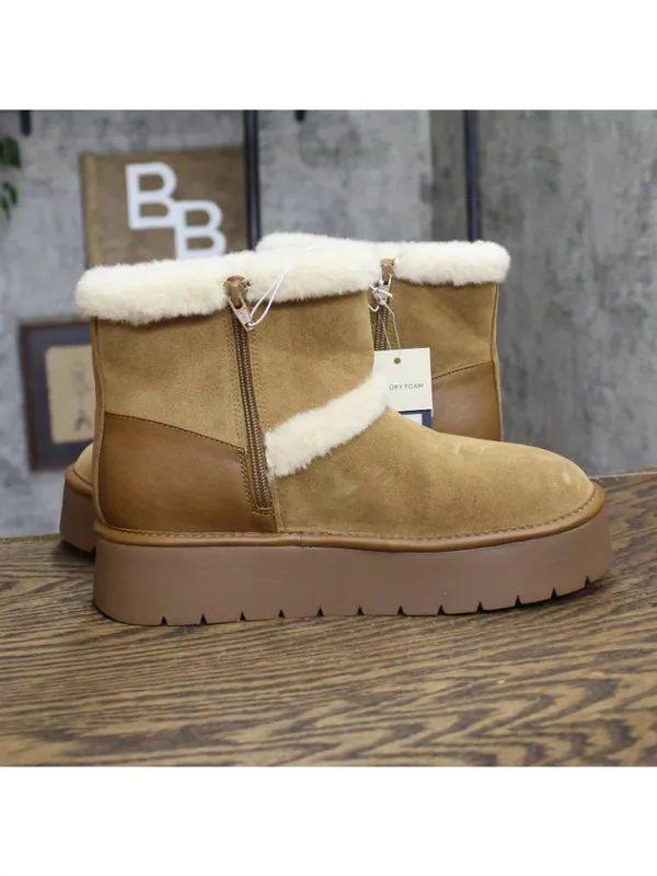 Universal Thread Luma Shearling-Lined Platform Boots 94661329 Brown 9M - Image 7