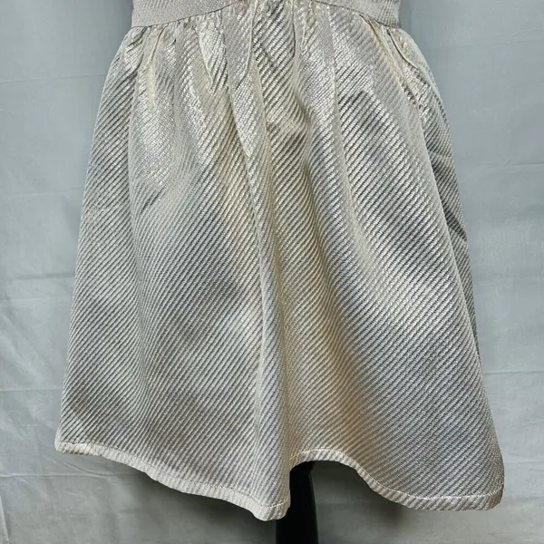 Lulu’s Star of the Evening Gold Metallic Skater Mini Dress Size M Adjustable - Image 4