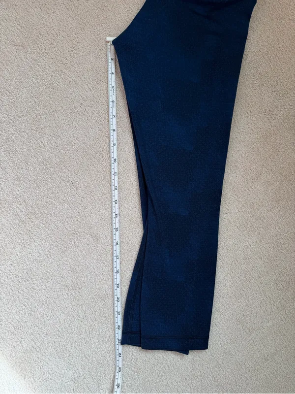 Lululemon Wunder Under Crop Leggings Blue Heathered Size 6‎ - Image 9