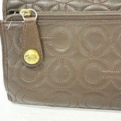 Coach‎ Julia Oh Snap Back Patent Brown Wallet Checkbook Multi Card Slot - Image 2