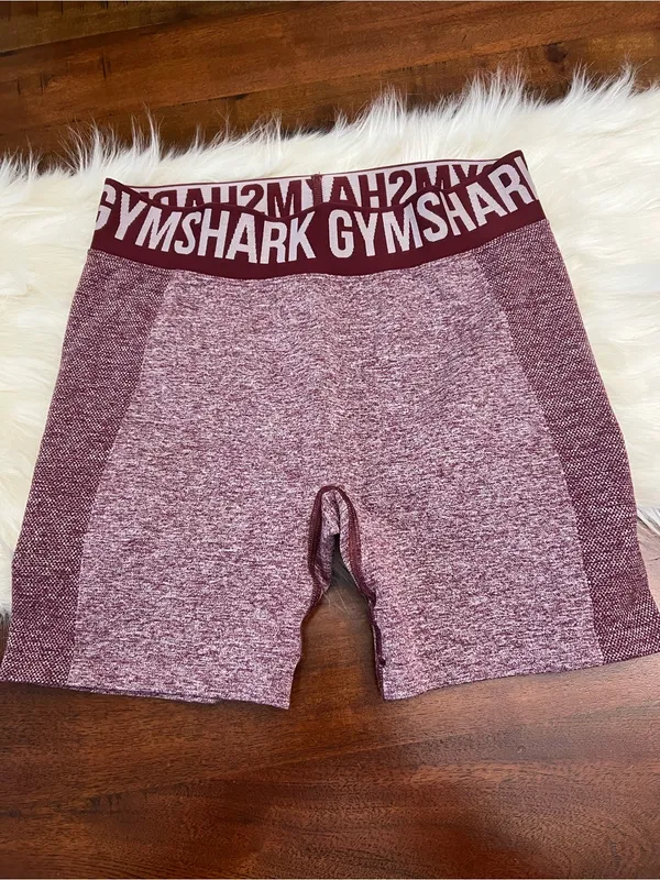 Gymshark Seamless Marl High Waisted Compression Shorts Medium Burgundy Pink - Image 3