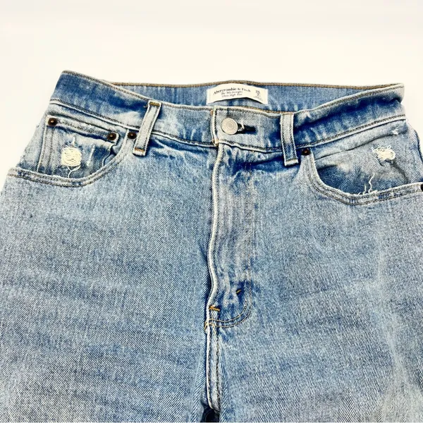 Abercrombie & Fitch Women’s Blue The 90s Straight Ultra High Rise Light Jeans-26 - Image 10
