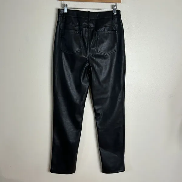 Guess Women's Faux Leather Pants Trousers Festival Rave Preppy Black Size M - Image 8