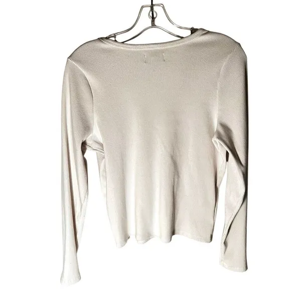 Hollister Ribbed 4 Button Crop Top Size XL Y2K 90’s - Image 2