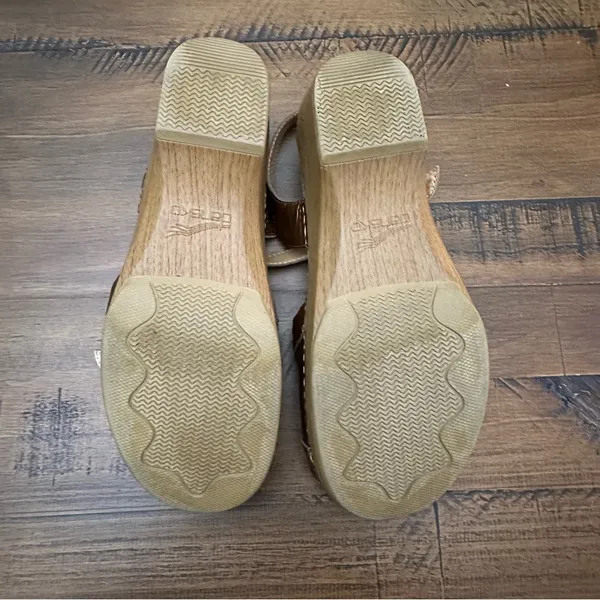 Dansko Brown Leather‎ Mary Jane Open Toe Platform Sandals Size 39 US 8.5-9 - Image 8