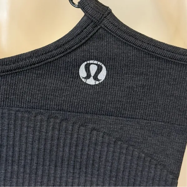 Lululemon Ebb To Street Bra Size 4 Black Ribbed V Neck Crossback Sporty Yoga - Image 8
