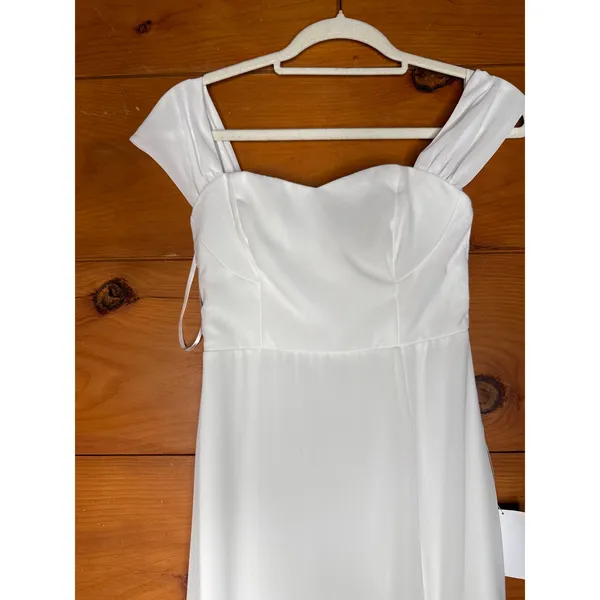 NWT Lulus Magical Magnetism White Off-the-Shoulder Maxi Dress Bridal Wedding XS - Image 3