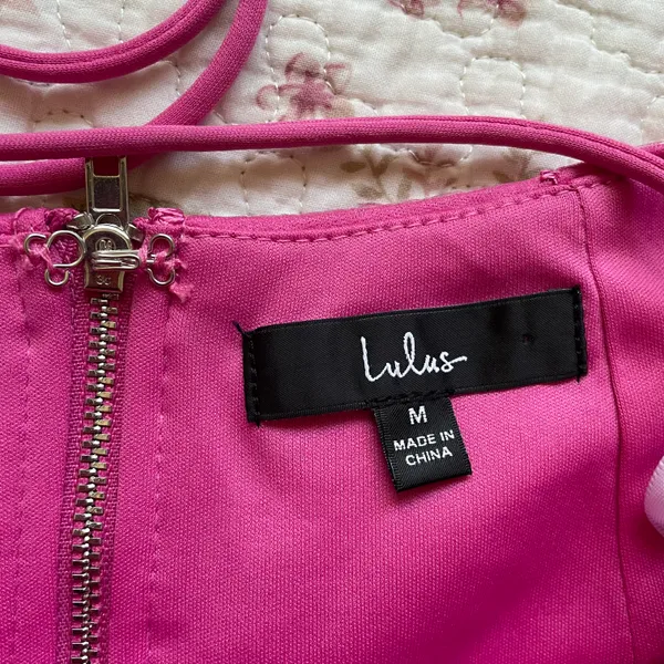 Lulus Making Magic Hot Pink Fringe Lace-Up Mini Dress - Image 3
