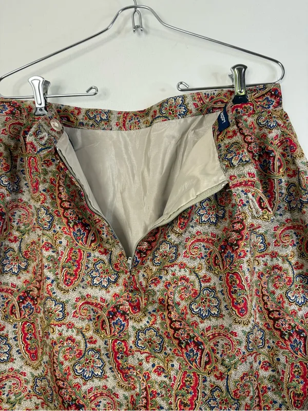 Liz Sport NWT vintage new old stock, two pocket, paisley, cotton mini skirt 14 - Image 6