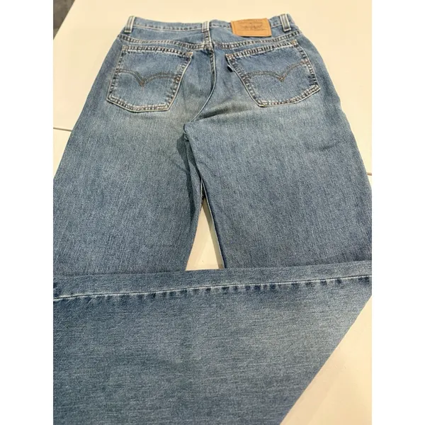 Vintage 90s Levi's 965 Wide Leg Jeans Made in USA Size 5 Long - Image 5
