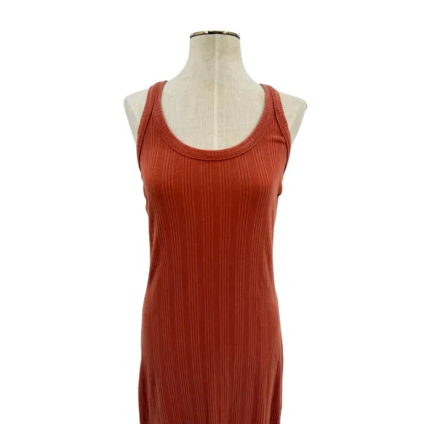 Vitamin A West Organic Rib Tank‎ Maxi Dress Side Slit Rust Brown Size Medium - Image 4