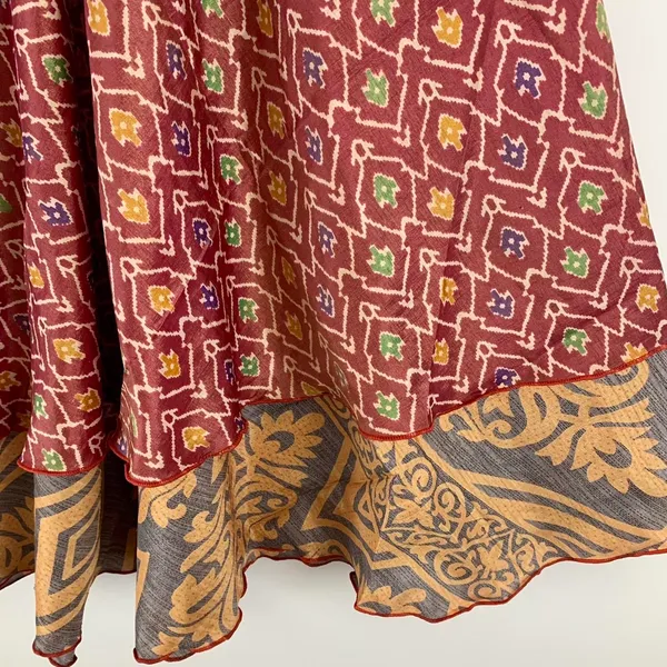 Reversible Maxi Wrap Skirt BINS520 Purple - Image 3