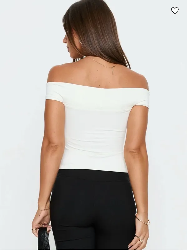 Princess Polly Maxeina Off-Shoulder Twist Front White Women's Top SZ:S - Image 2