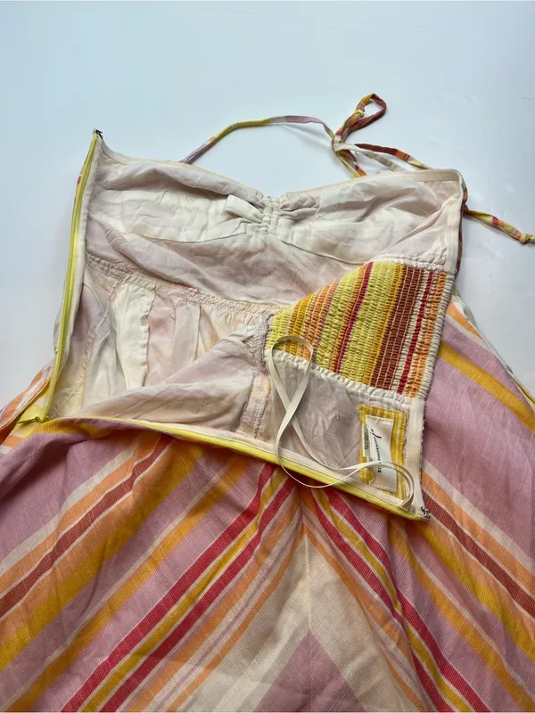By Anthropologie Savannah 100% Cotton Halter Midi Multi Stripe Sundress Womens 4 - Image 13