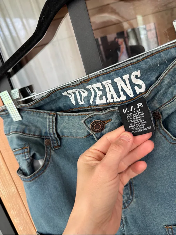 Y2k jeans cargo pants pockets straight leg high rise medium wash wide baggy - Image 5