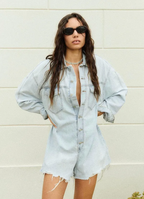 Denim Romper - Image 2
