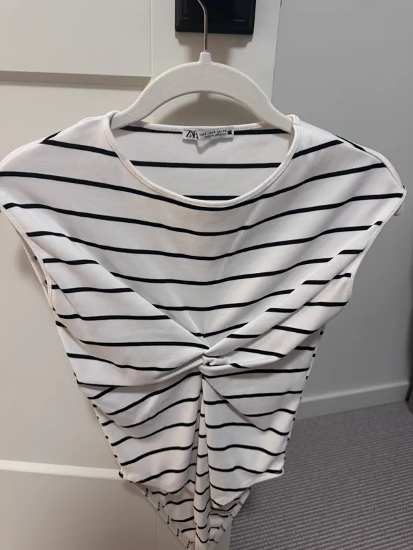 ZARA Black And White Striped Bodysuit - Image 2