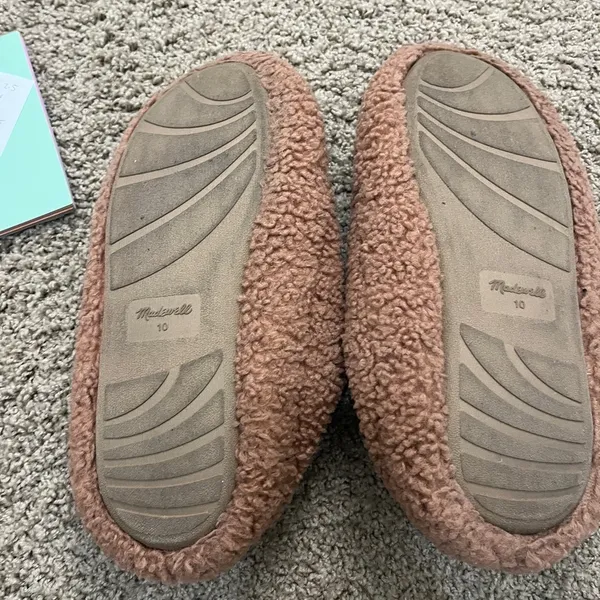 Madewell Sherpa Scuff Slippers Camel Sz 10- Sold Out - Image 6