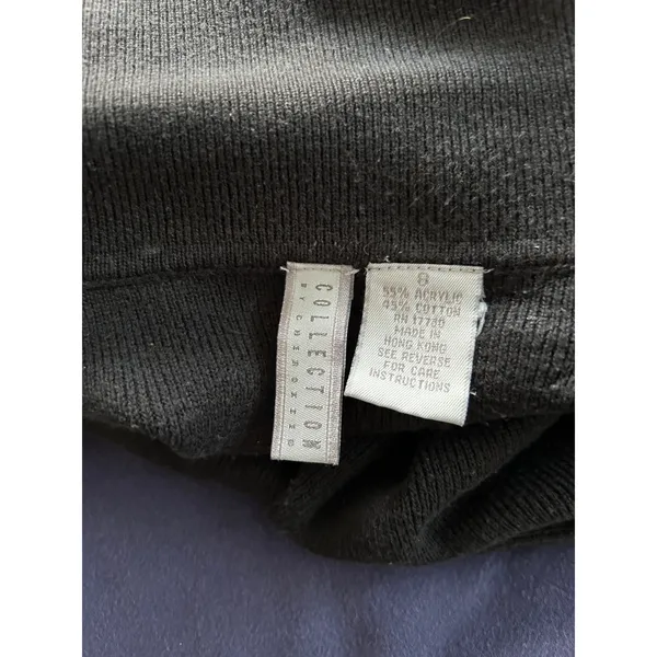 Collection by Cherie Dori Black Open Front Cardigan Sweater Notched Lapel Size S - Image 2