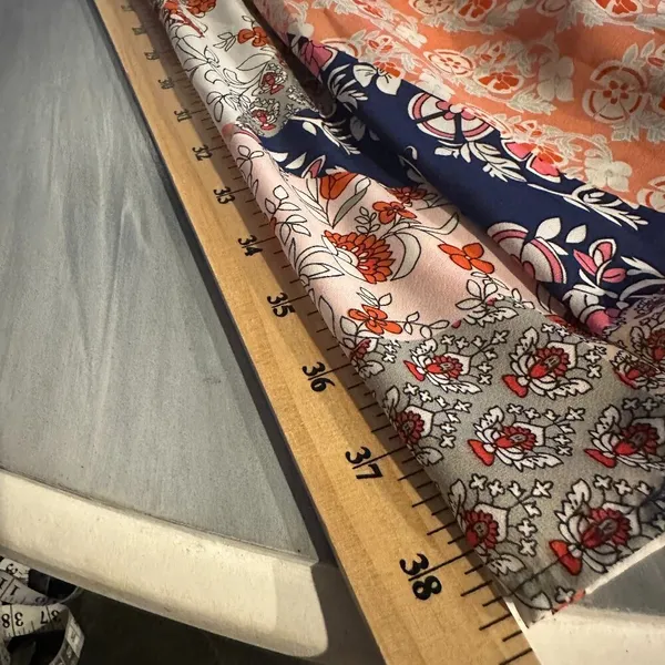Womens Patchwork Blue White and Pink Tiered Maxi Skirt Size Small Boho Hippie - Image 9