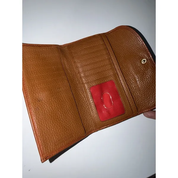 Dooney & Bourke‎ Tan Pebbled Leather Dillen Continental Wallet Clutch Trifold L - Image 8