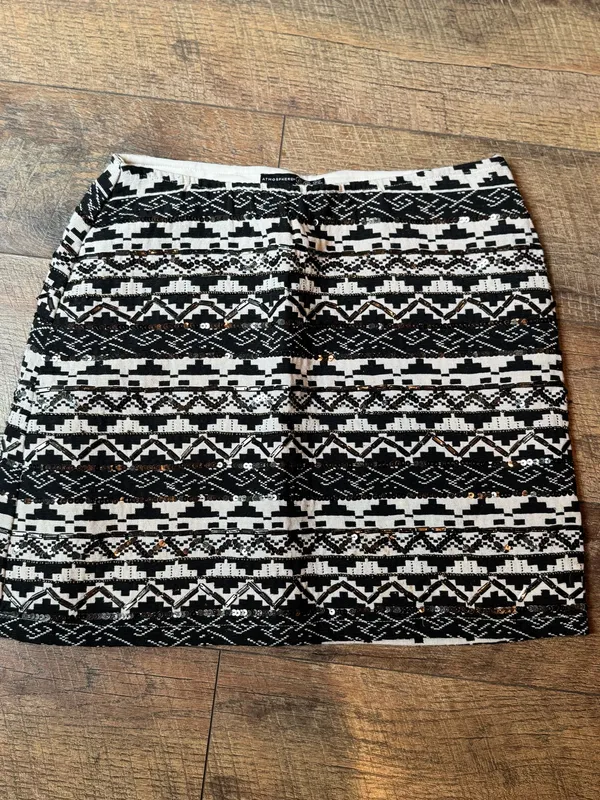 Atmosphere Embellished Aztec Mini Skirt | Beaded Sequin Festival Skirt | Size 2 - Image 4