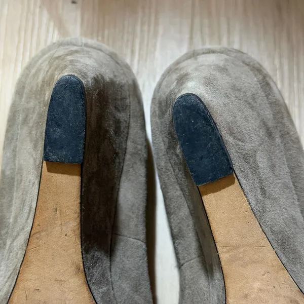 Kate Spade Wedge Heels Womens 8M Taupe Suede‎ Bow Fringe Dress Shoes - Image 9