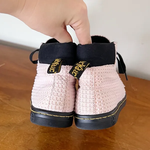 Dr Martens • Maelly WC ankle boot pink waffle texture canvas sneaker flat sole - Image 8