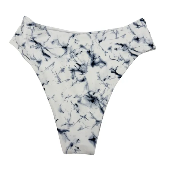 Bikini Set Women S White Blue Excellent Marble Tie Dye High Waist Resortwear‎ - Image 3