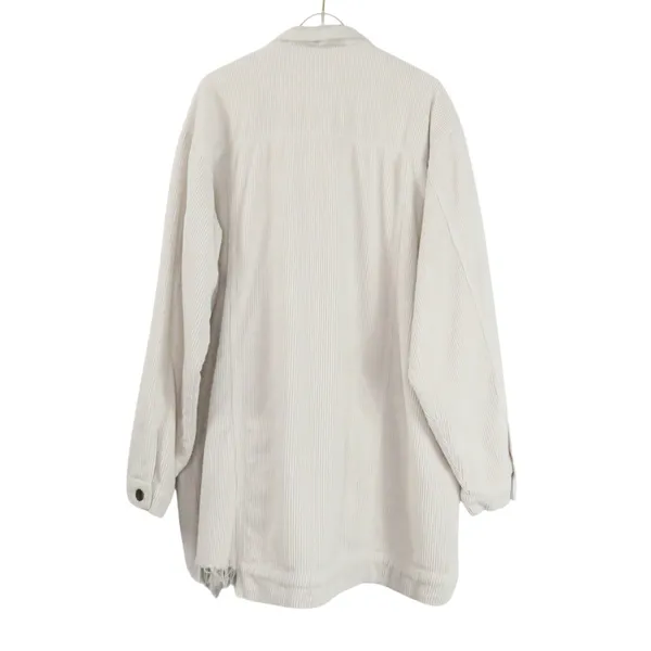 POL Cream Corduroy Button Up Jacket Raw Hem Size Medium Shacket - Image 4