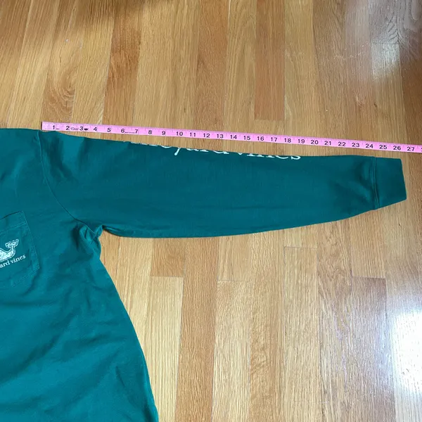 Vineyard Vines Men’s Long Sleeve Pocket T-Shirt Green Whale Logo 100% Cotton M - Image 9