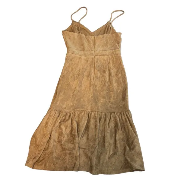 A. Calin Los Angeles Size Small Brown Faux Suede Mini Dress - Image 2