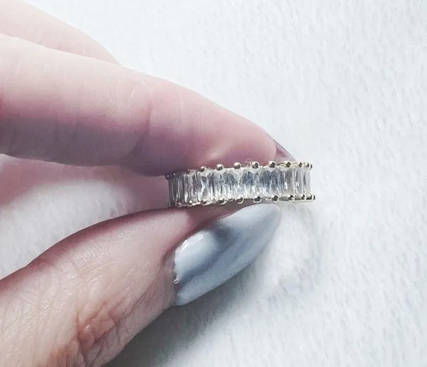 FULL cubic zirconia CZ stone rings eternity band open size ring - Image 2