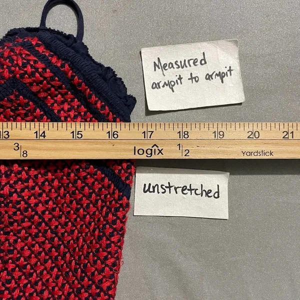 Old Navy Babydoll Tank Size Large Tall Peplum Smocked Cami Red Embroidered Boho - Image 7