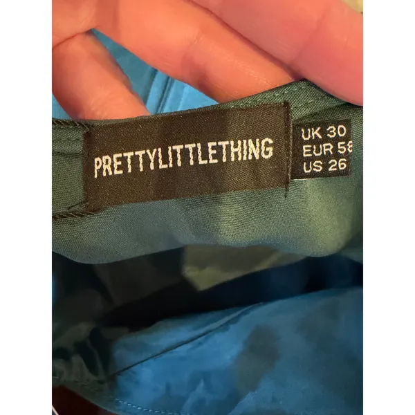PrettyLittleThing Shirt Women 30 Teal Green Plus Size Woven Bralet Crop Top‎ NWT - Image 7