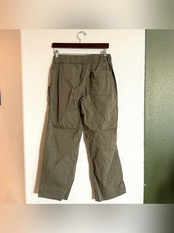 Quince Womens Pants Green Wide Leg Pull On Organic Cotton Size 8 - Image 2