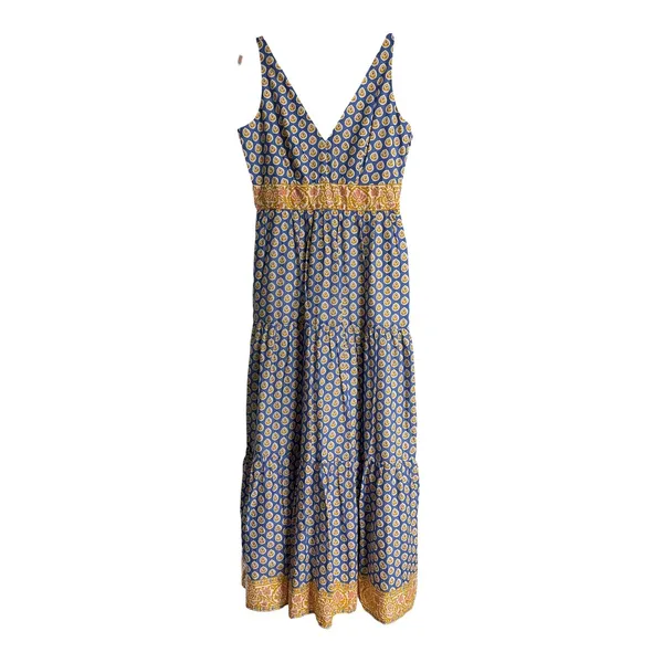 J.Crew Point Sur Royal Block Print Tiered Maxi Dress size 6 - Image 4