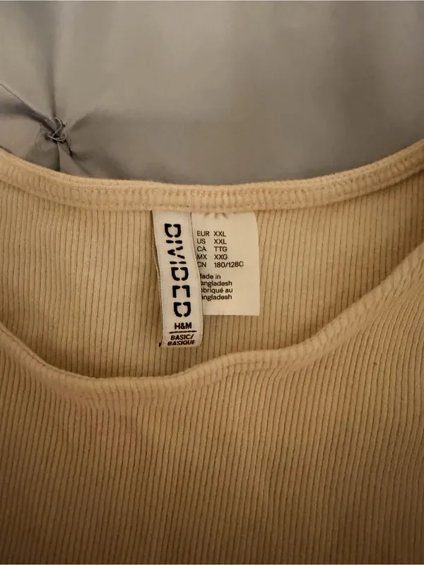 Divided Cream Ribbed Scoop Neck Long Sleeve Top - Image 2