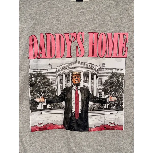 Donald Trump Daddys Home Graphic Sweatshirt Gray Gildan Heavy Blend Large - Image 2