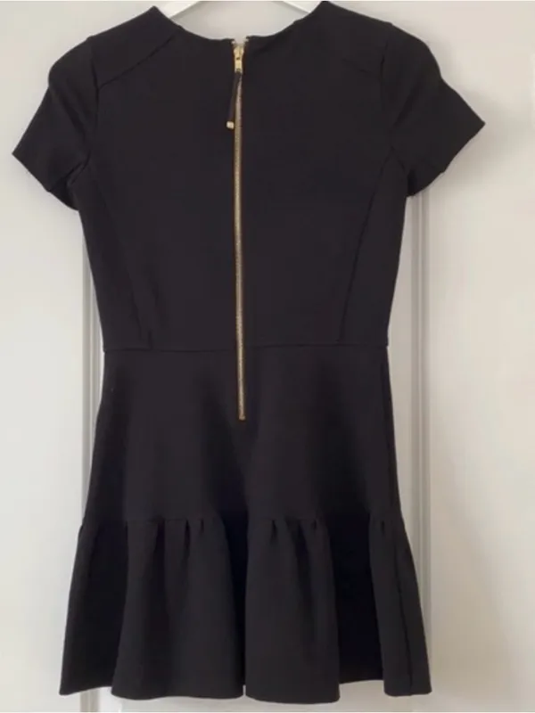 Juicy Couture Pointe Dress Mini black dress XS Vintage gold zipper in back - Image 4