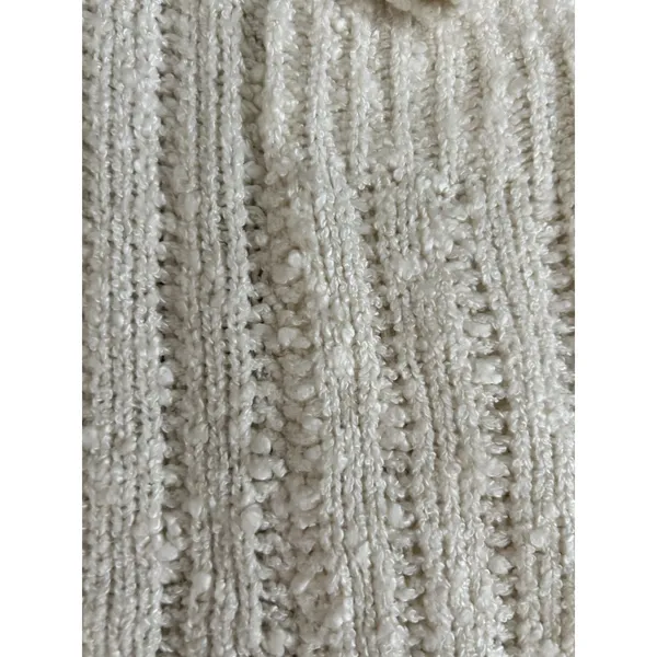Nine West cream v-neck ribbed knit long sleeve button front cardigan sweater S - Image 4