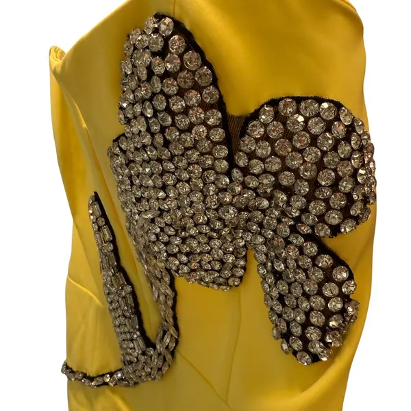 Bardot Strapless Dress Yellow Size XS NWT Cocktail Wedding Homecoming Grad Femme - Image 3