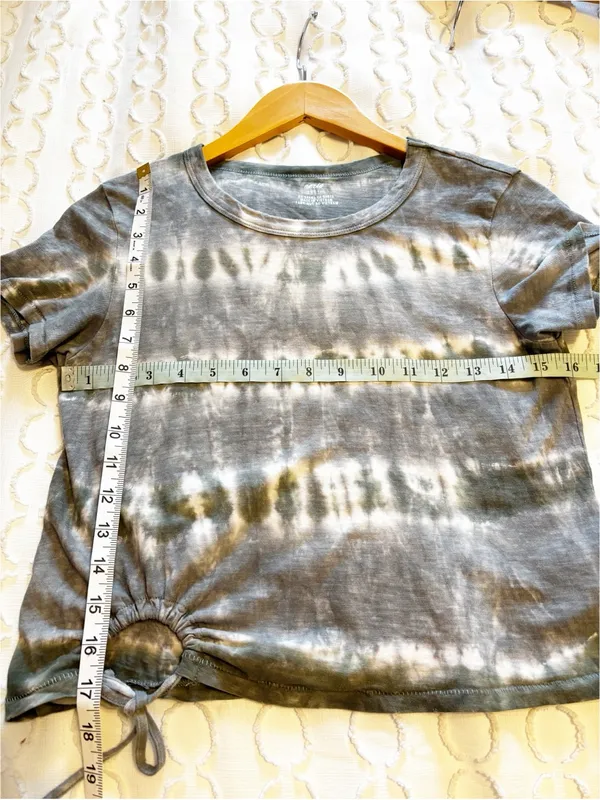 Aerie‎ tie-dye cropped t-shirt with drawstring side-tie detail size XS - Image 7