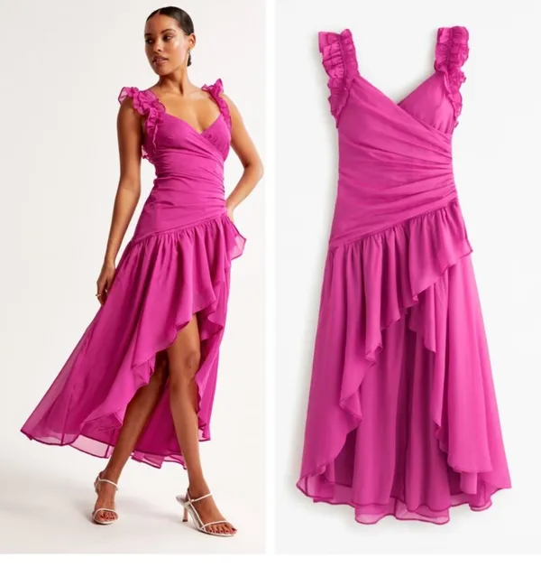 Abercrombie and Fitch Pink High Low Dress - Image 3