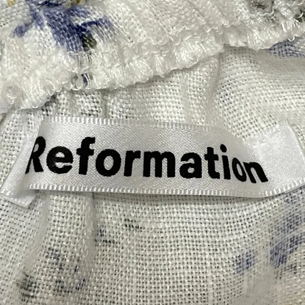 Reformation Noreen White Floral Ruffles Cap Sleeves Tiered A-line Midi Dress 10 - Image 4