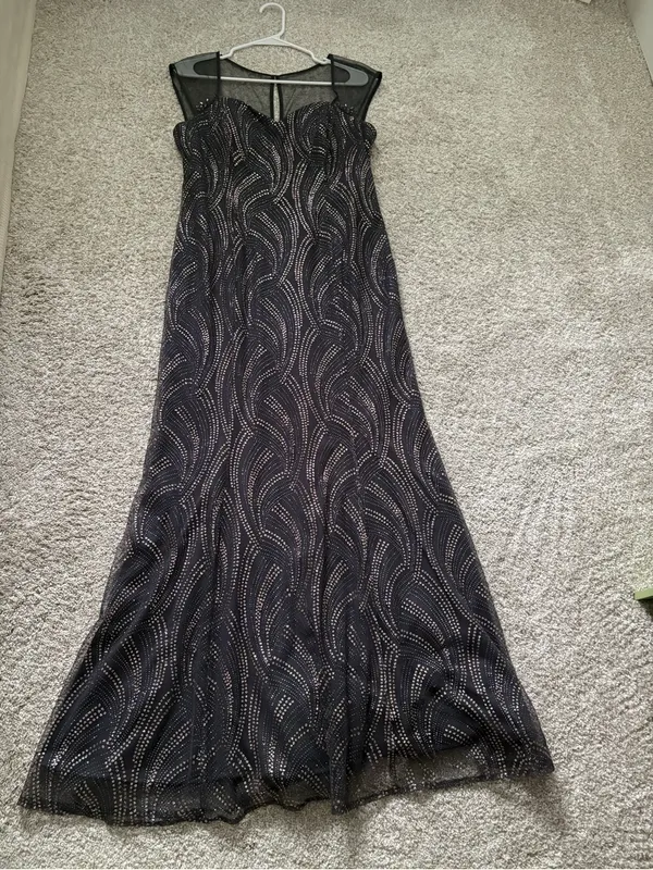 SLNY Y2K Glitter sparkling Maxi Dress Sz 12 Prom Party evening stretch Mermaid - Image 13