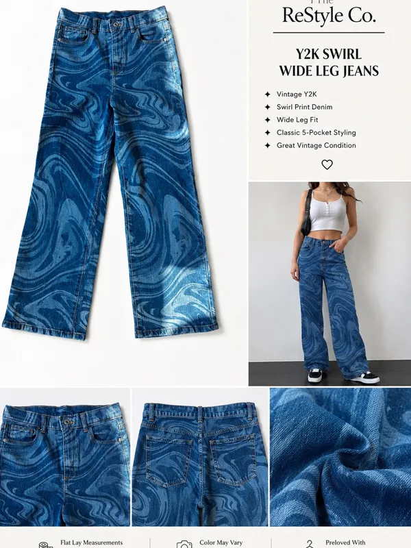 art class Blue Swirl Wide Leg Jeans - Image 2