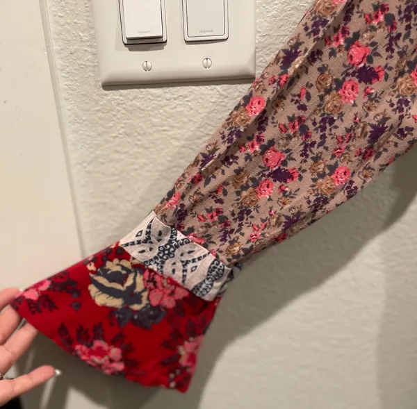 Free People Wildflower Bohemian Fields Long Sleeve Multicolor Tunic - Image 7