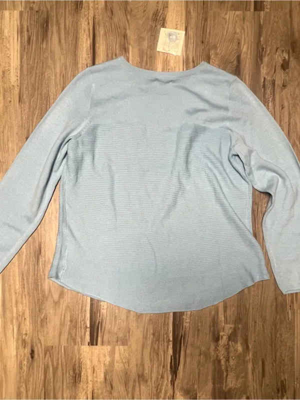 croft & barrow Light Blue Crewneck Knit Sweater - Image 3